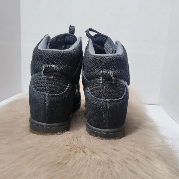 Nike Dunk Sky Hi Essential Hidden Wedge Black Women’s 644877-006 Sneaker Shoes - Picture 4 of 9